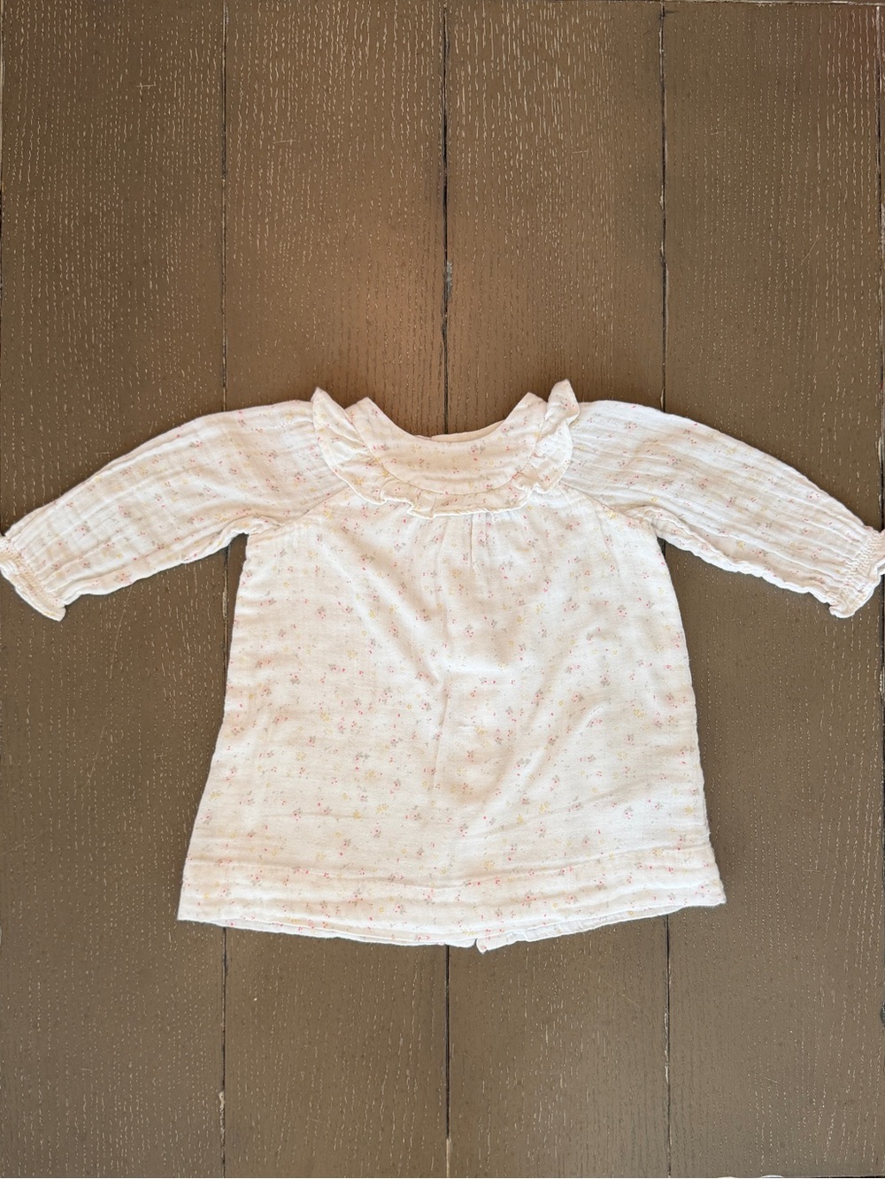 Authentic Bonpoint Baby Floral Heirloom Long-Sleeve Babydoll Dress Size 12M